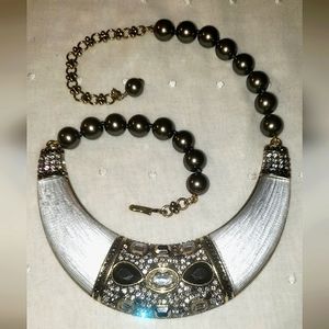 Heudi Daus Art Nouveau Crystal Encrusted Lucite Necklace